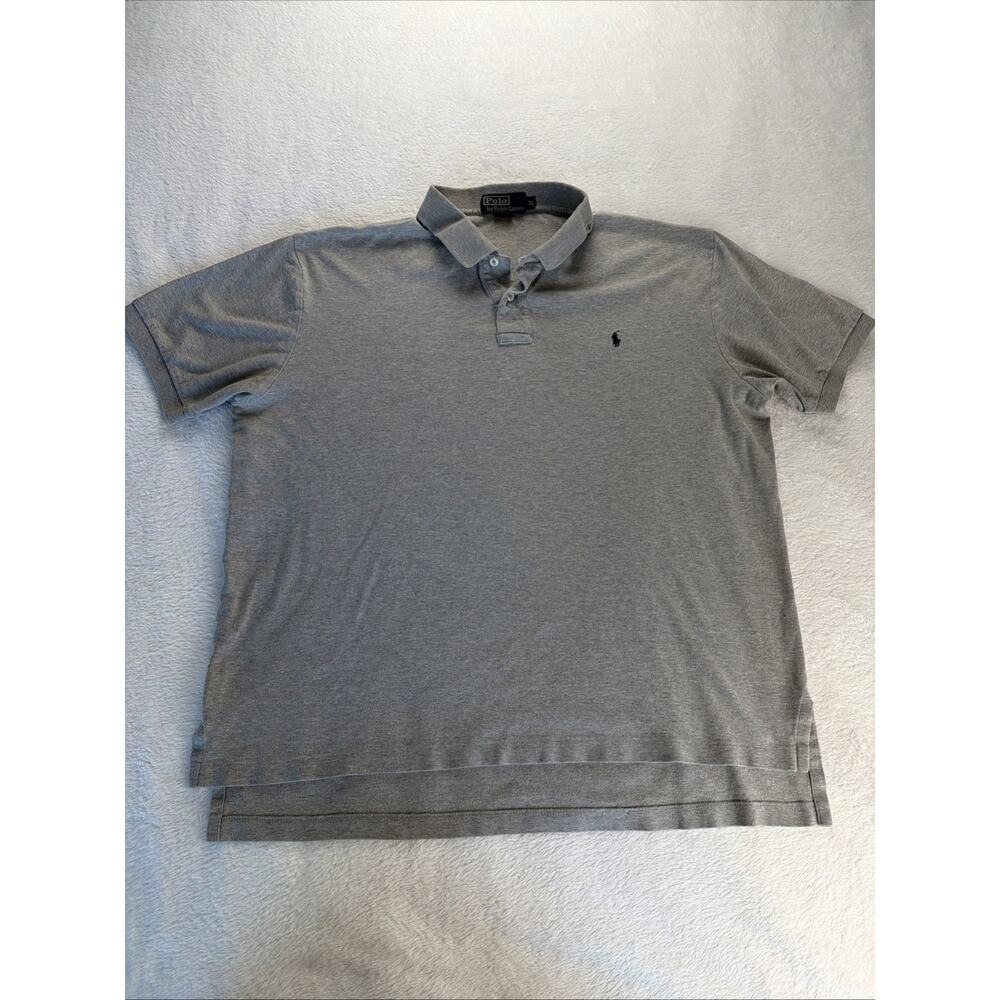 Polo by Ralph Lauren Short Sleeves Polo Shirt Men Size XL Gray Classic